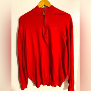 Like new red State Traditions cashmere quarter zip sweater